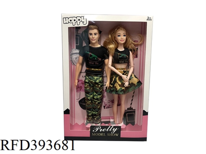 11.5 INCH SOLID BODY FASHION ARMY BARBIE 2 PACKS