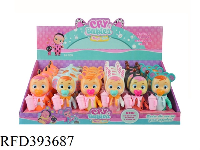 5 INCH PLASTIC BODY WILL SHED TEARS AND CRYING DOLLS 6 MIXED 24PCS