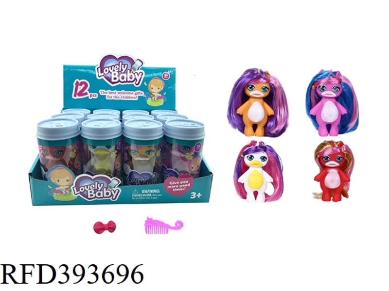 BABY SERIES COLA BOTTLE WITH BOWKNOT COMB FOUR MIXED 12PCS