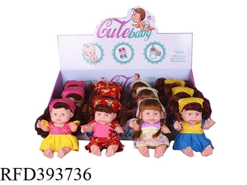 14-INCH VINYL EMOJI FEMALE DOLLS FOUR ASSORTED 12PCS