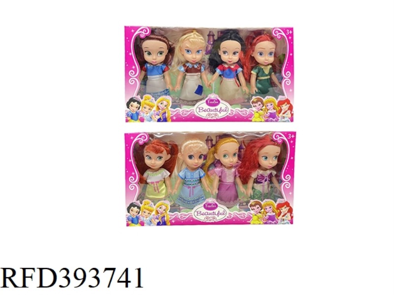 6-INCH WINDOW BOX EMPTY DISNEY SALON PRINCESS (2 TYPES ASSORTED) 4PCS