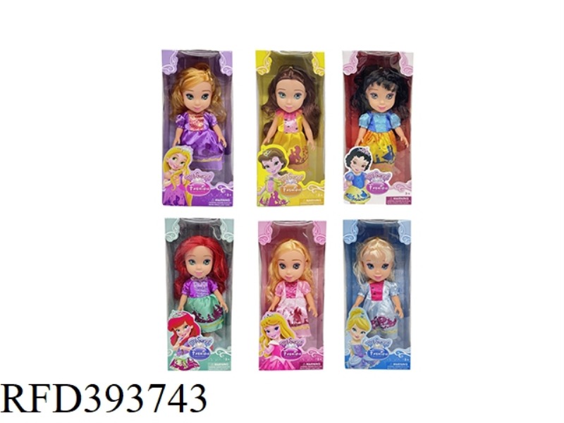 12 INCH WINDOW BOX VINYL HAND DISNEY SALON PRINCESS WITH MUSIC (6 ASSORTED)