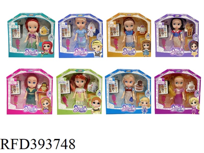 6-INCH WINDOW BOX REAL DISNEY SALON PRINCESS (8 STYLES MIXED)