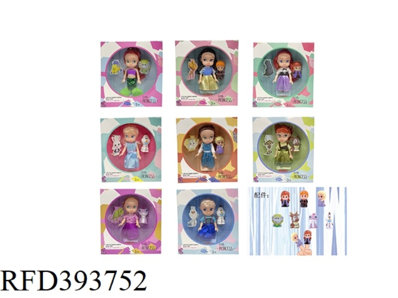 6-INCH WINDOW BOX WITH REAL DISNEY SALON PRINCESS WITH VINYL FINGER DOLL (8 ASSORTED)