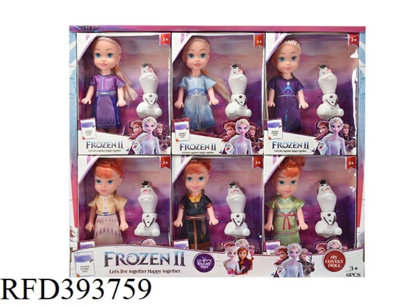 6-INCH REAL HAND 4TH GENERATION ICE AND SNOW PRINCESS WITH SNOW TREASURE 6 STYLES 6PCS