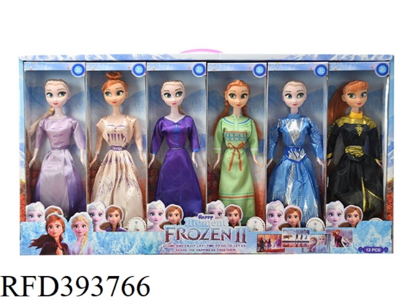11.5 INCH REAL HAND 4 GENERATION ICE AND SNOW PRINCESS 6 MIXED 12PCS