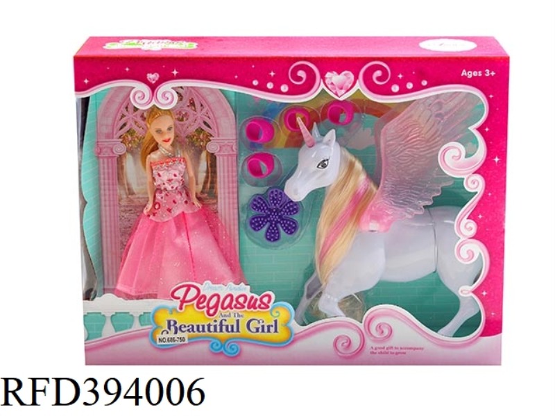ACCESSORIES LITTLE PEGASUS SET + 7-INCH BARBIE