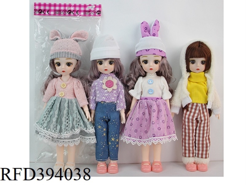 12 INCH 30 CM 13 JOINTS REAL BODY 3D REAL EYES WEARING HAT FASHION LOLI DOLL FOUR ASSORTED