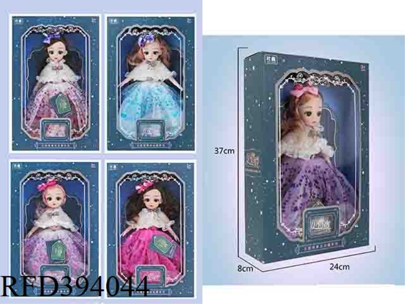 12 INCH 30 CM 13 JOINT SOLID BODY 3D REAL LONG DRESS LOLI + BOW LOLI SIX MIXED