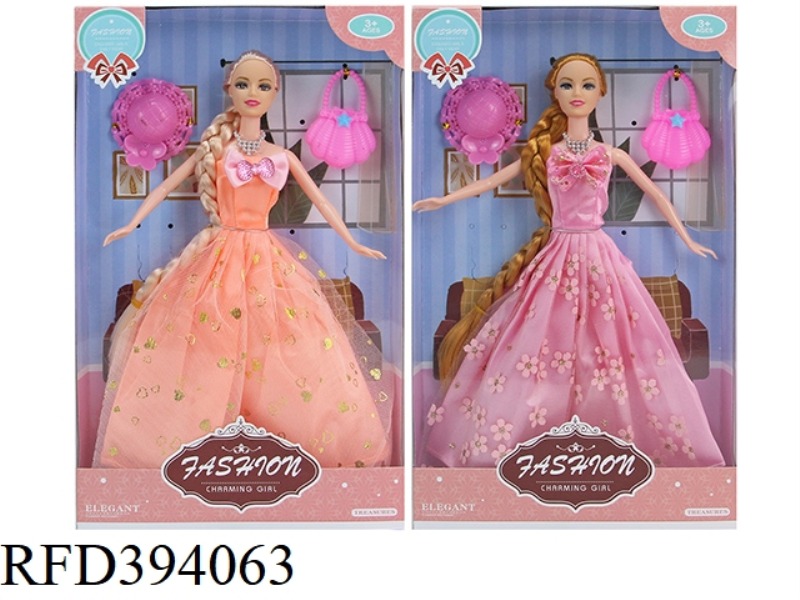 11.5 INCH 30 CM SOLID BODY FASHION LONG HAIR PRINCESS TWO ASSORTED