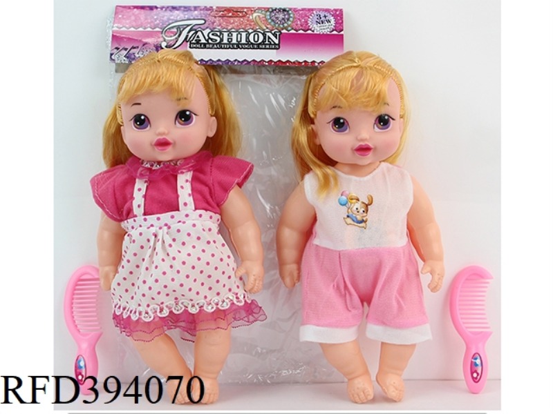 12 INCH 30 CM HOLLOW BODY, CURVY-FOOTED FAT GIRL DOLL WITH SMALL COMB AND IC 4 VOICES, TWO MIXED MOD