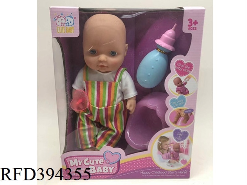12 INCH DRINKING WATER PEE DOLL WITH IC VINYL HANDS AND FEET