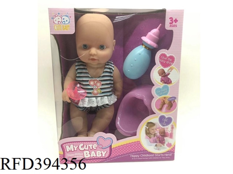 12 INCH DRINKING WATER PEE DOLL WITH IC VINYL HANDS AND FEET