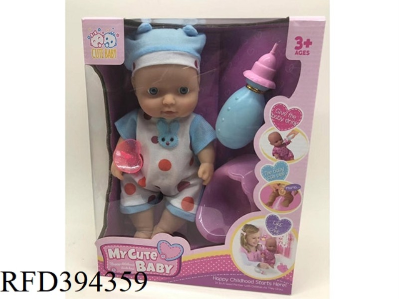 12 INCH DRINKING WATER PEE DOLL WITH IC VINYL HANDS AND FEET