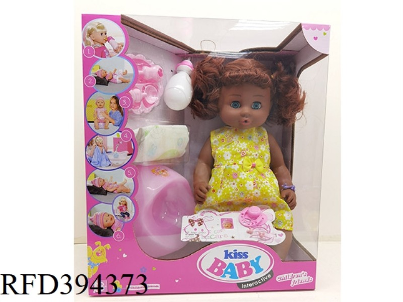 18-INCH BLACK-SKINNED DOLL WITH LIVE EYES, DRINKING WATER, PEEING, HEAD, HANDS AND FEET VINYL, WHOLE