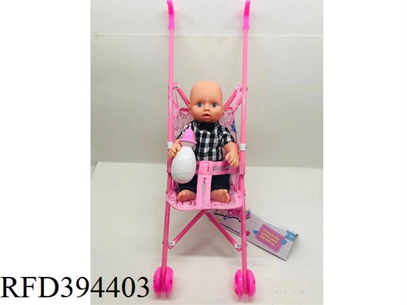 12 INCH DRINKING WATER, URINE, EMPTY BODY DOLL WITH IC, FEEDING BOTTLE WITH STROLLER, BOTTLE BLOWING