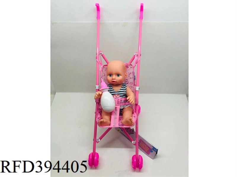 12 INCH DRINKING WATER, URINE, EMPTY BODY DOLL WITH IC, FEEDING BOTTLE WITH STROLLER, BOTTLE BLOWING