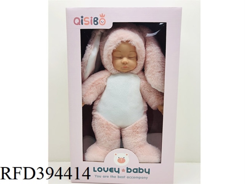 14 INCH PLUSH COTTON BODY TO COMFORT SLEEPING BABY RABBIT