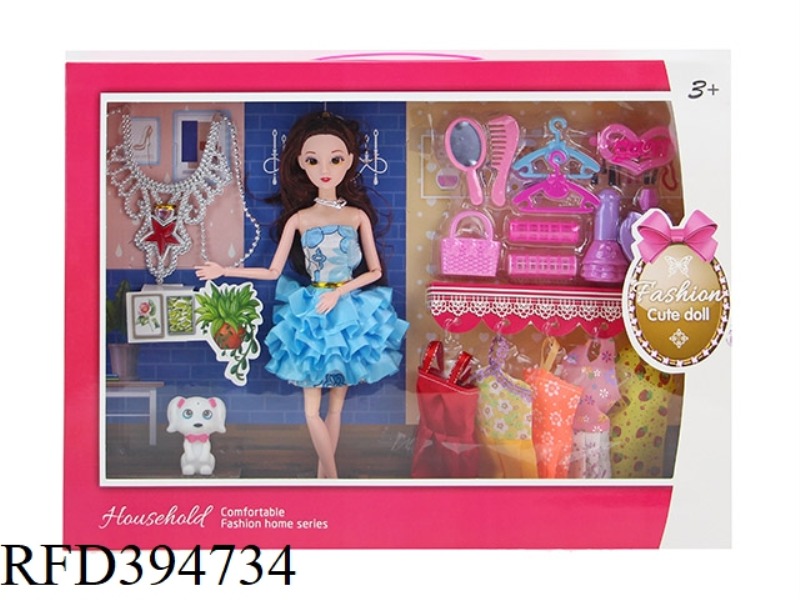 11 INCH 11 JOINT 3D TRUE EYE FIT CLOTHES DRESS BEAUTIFUL GIRL WITH NECKLACE + HANGER