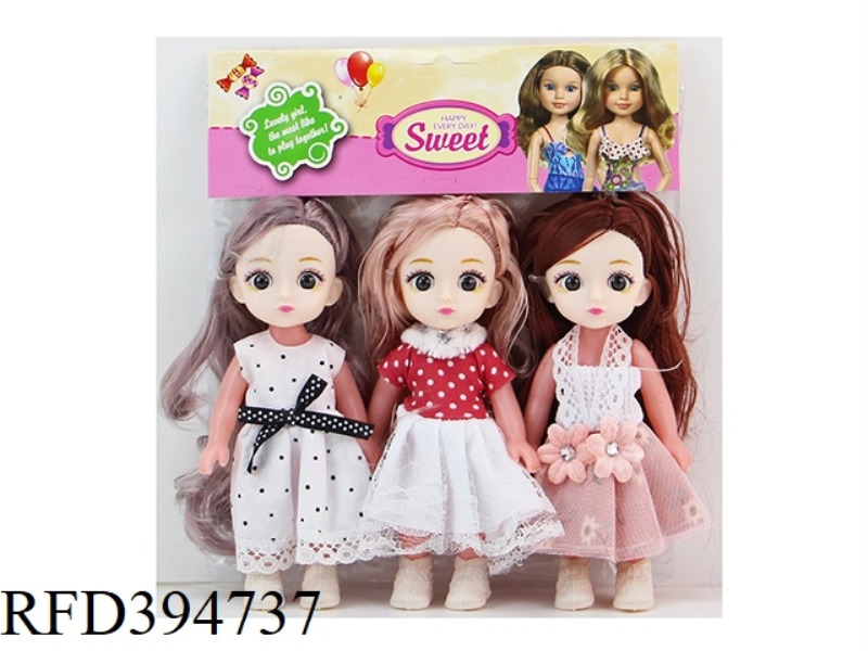 6 INCH 16 CM 3D TRUE EYES, SMALL LOLI PVC CARD HEAD BAG TRICOLOR MIX