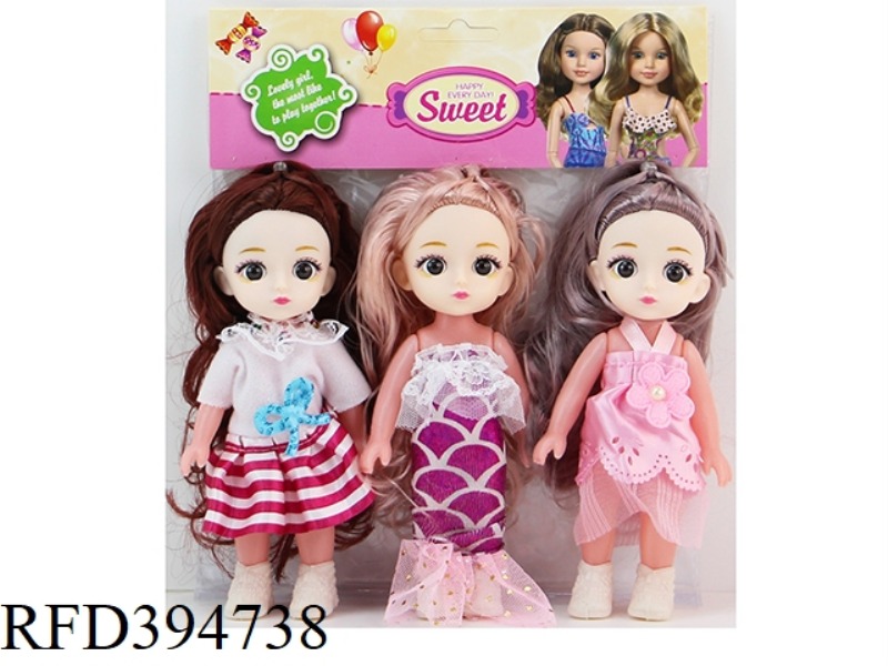 6 INCH 16 CM 3D TRUE EYES, SMALL LOLI PVC CARD HEAD BAG TRICOLOR MIX