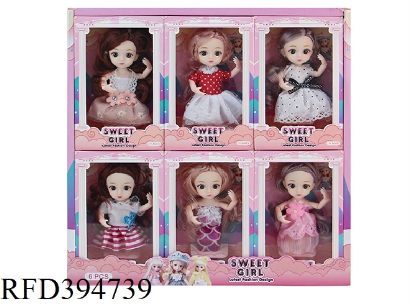 6 INCH 16 CM 13 JOINT 3D TRUE EYES, SMALL LOLI 6PCS