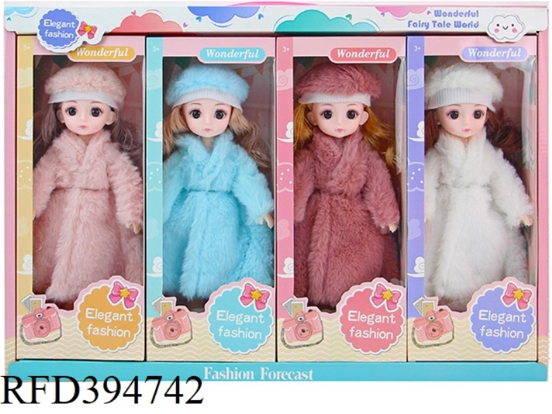 12 INCH 30 CM IN FULL BODY 13 JOINT 3D TRUE EYE FUR LOLI DOLL FOUR MIXED 4PCS