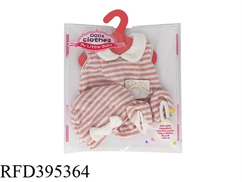 BRICK RED HORIZONTAL STRIPE JOINT BOTTOM COAT (INCLUDING CAP AND SOCKS)