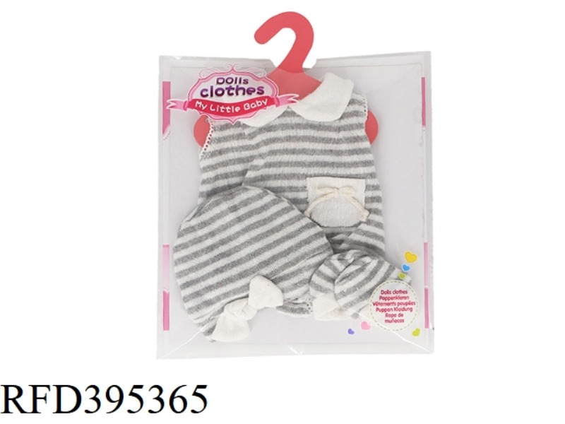 GRAY HORIZONTAL STRIPED BOTTOM COAT (INCLUDING CAP AND SOCKS)
