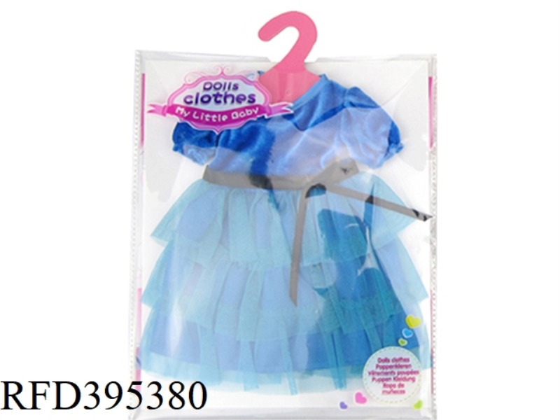 BLUE THREE-TIERED SKIRT WITH GOLDEN VELVET UPPER BODY