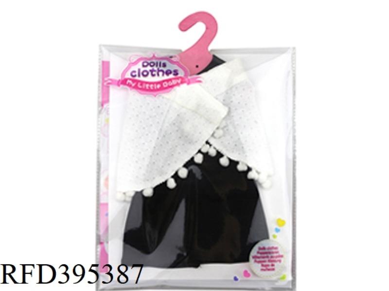 WHITE WOOL CLOAK AND BLACK DRESS