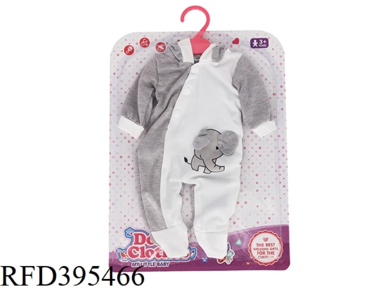 LEFT AND RIGHT COLOR HOODED ELEPHANT JUMPSUIT
