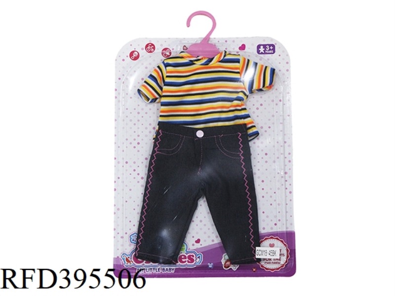 BLACK JEANS + YELLOW STRIPED CLOTHING