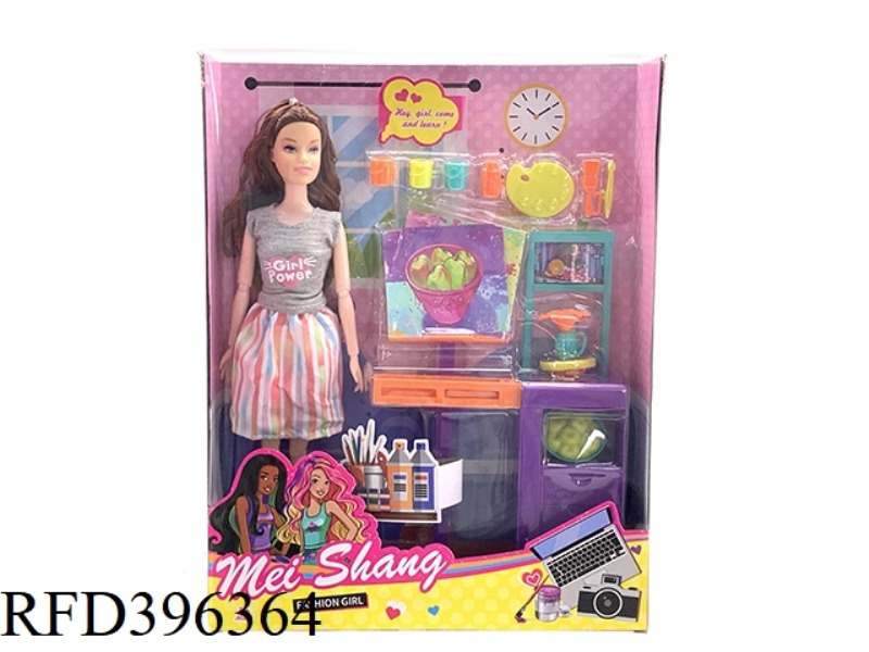 11 INCH 11 JOINT SOLID BARBIE DRAWING BOARD SMALL PAINTER SET