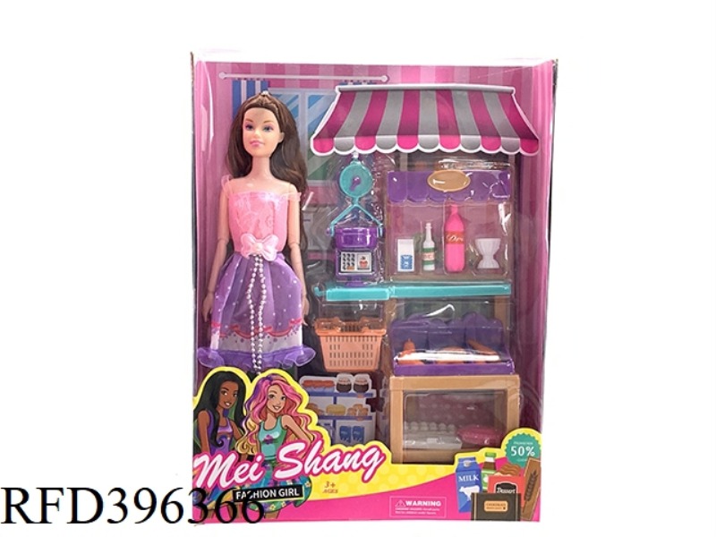 11 INCH 11 JOINTS SOLID BARBIE FRUIT SHOP SALESPERSON SET