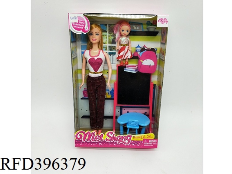 11 INCH BARBIE WITH BLACKBOARD LITTLE KELLY TEACHER SET