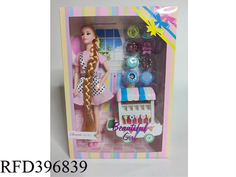 11 INCH SOLID BODY 9 JOINTS LONG BRAID BARBIE CANDY CART SERIES