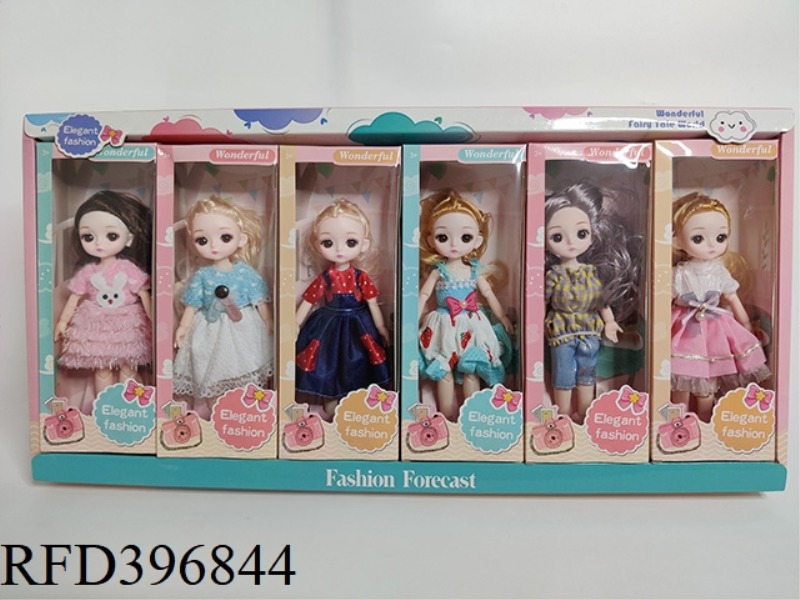 8 INCH JOINT LOLI DOLL 6 ASSORTED 6PCS