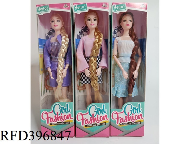 11-JOINT BRAIDED BARBIE DOLL 3 ASSORTED