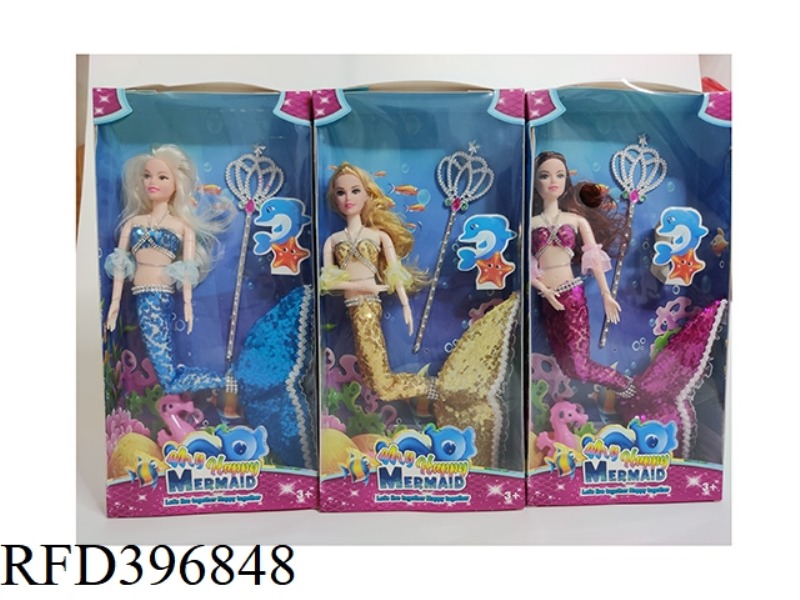 12-INCH MULTI-JOINT BARBIE MERMAID WITH INFLATABLE HIPPOCAMPUS AND SCEPTER 3 ASSORTMENTS