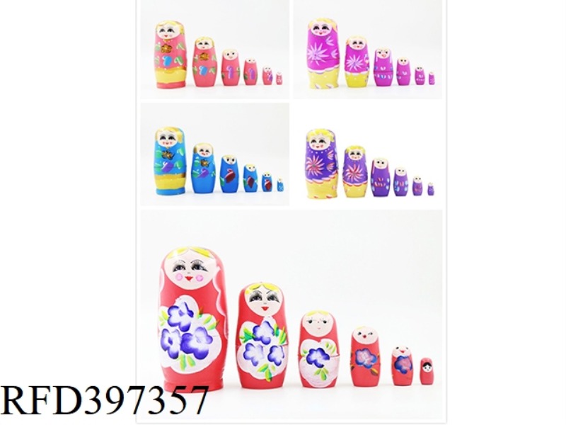 RUSSIAN HAND-PAINTED SIX-LAYER MATRYOSHKA