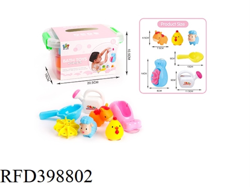 AUTOMATIC WHISTLE FOR PLAYING IN WATER WITH VINYL (3 ANIMALS) + WATERWHEEL SET
