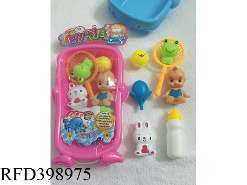 WHALE BATH + DOLL SET + WATER ANIMAL SET