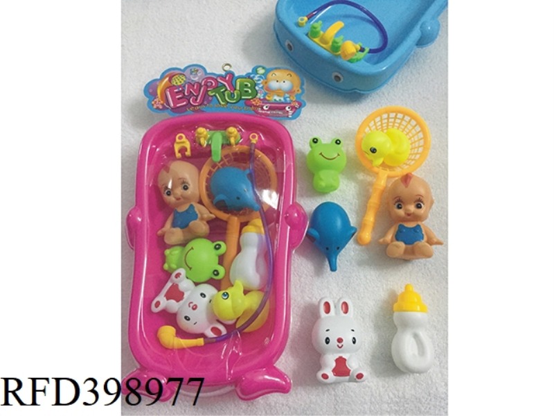 WHALE BATH + DOLL SET + WATER ANIMAL SET