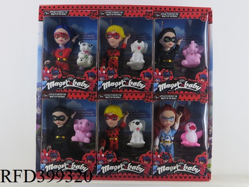 6 INCH SOLID BODY FAT BOY 12PCS (SINGLE WITH ANIMAL) LADYBUG DOLL
