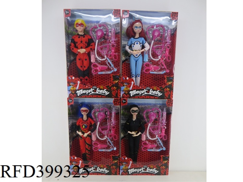 11.5 INCH SOLID BODY BARBIE (JOINT SINGLE WITH MEDICAL EQUIPMENT) LADYBUG DOLL