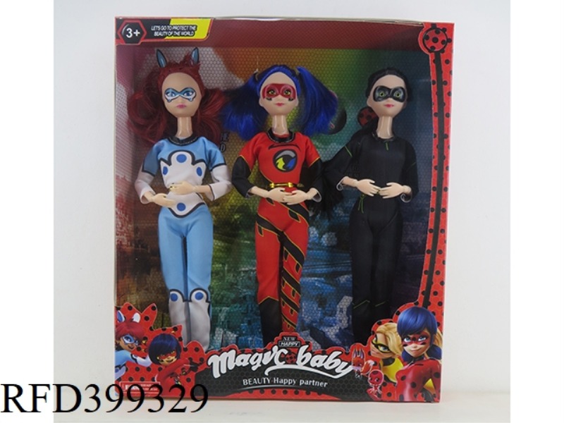 11.5-INCH SOLID BODY BARBIE (JOINT THREE-PERSON OUTFIT) LADYBUG DOLL