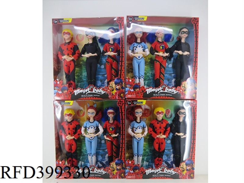 11.5-INCH SOLID BODY BARBIE (JOINT THREE-PERSON OUTFIT) LADYBUG DOLL