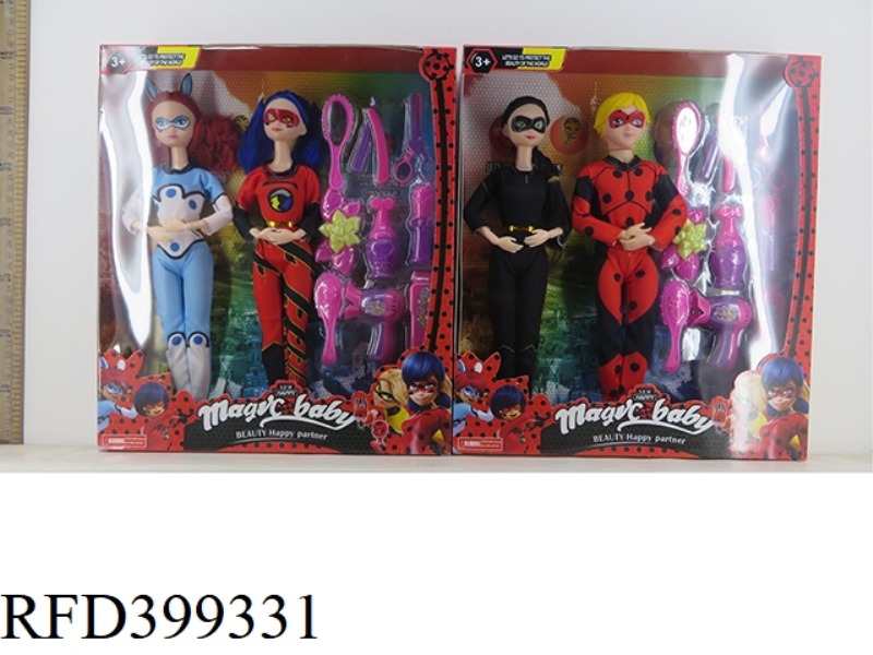 11.5 INCH SOLID BODY BARBIE (JOINT DOUBLE OUTFIT PLUS ACCESSORIES) LADYBUG DOLL
