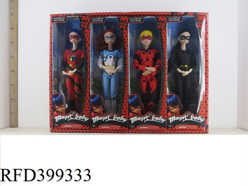 11.5 INCH SOLID BODY BARBIE 8PCS (JOINT SINGLE SET) LADYBUG DOLL